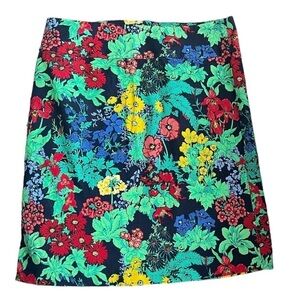 Talbots Women’s Vibrant Art Deco Floral Weave A-line Skirt Size 14